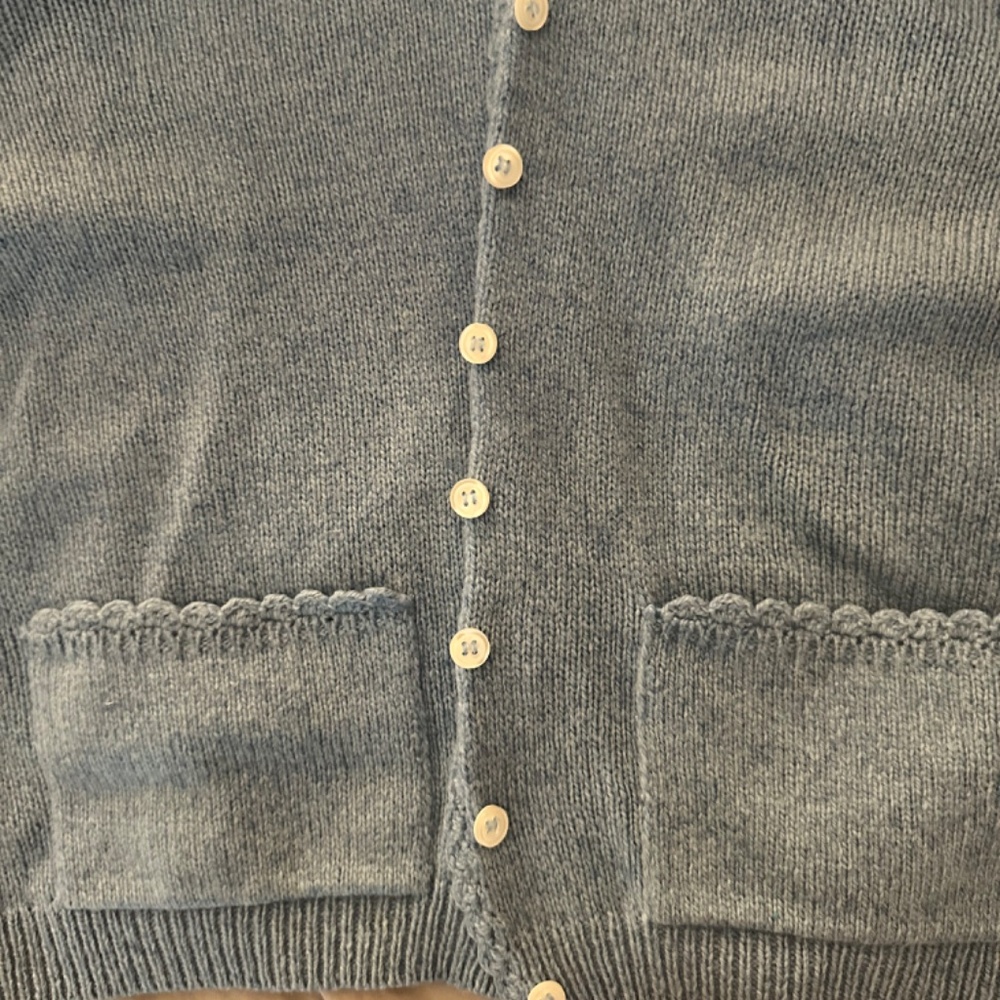 Doen Sky Blue Cashmere Button Front Collared Cardigan Size Small - Picture 4 of 5